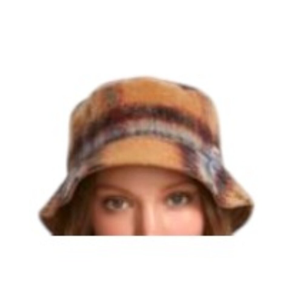 Steve Madden Logo Plate Brushed Bucket Hat Tan One Size NWT